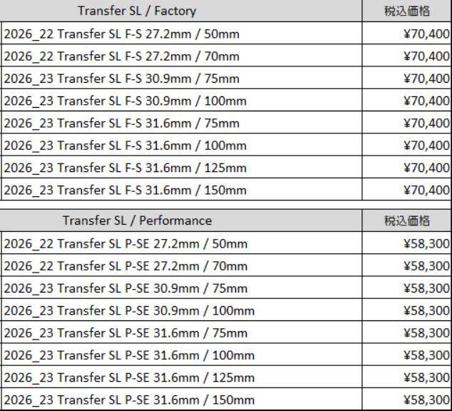 TRANSFER SL 補足画像